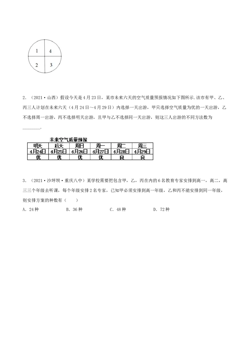 6.1分类加法计数原理与分步乘法计数原理（精讲）（原卷版）_E015高中全科试卷_数学试题_选修3_02.同步练习_同步练习-举一反三（第三套）