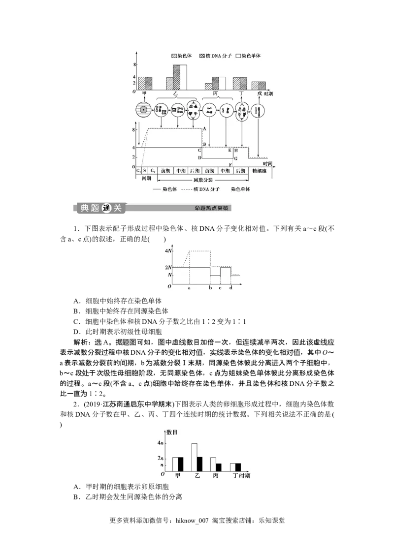 《第1节减数分裂和受精作用》课时练习01_E015高中全科试卷_生物试题_必修2_1.单元测试_1、单元测试_第2章基因和染色体的关系