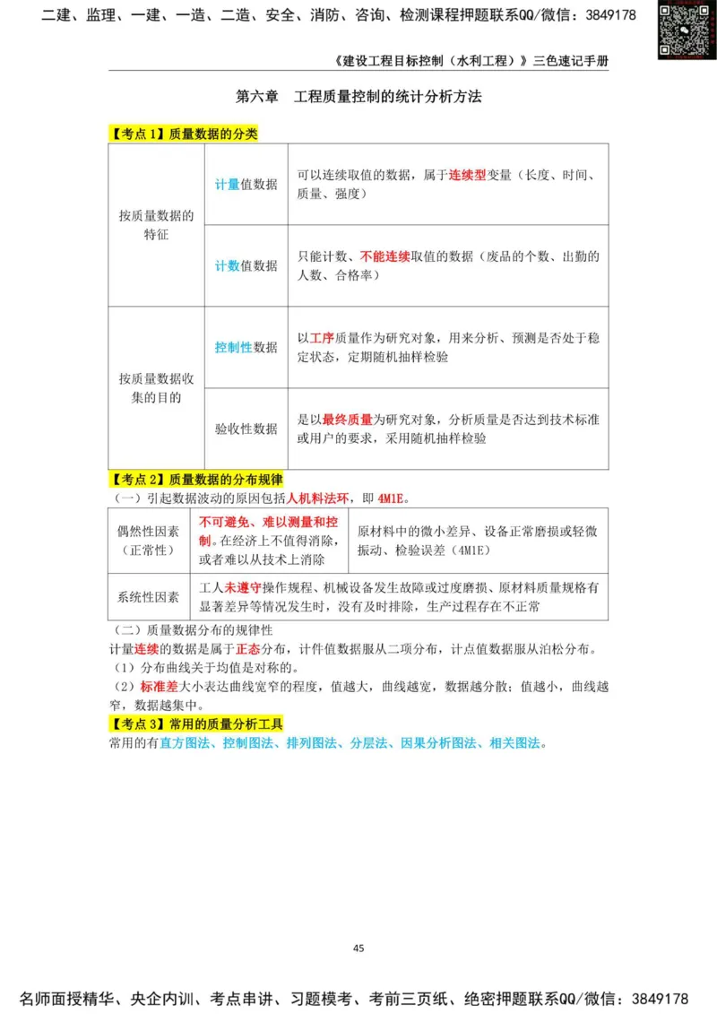 2025年监理工程师《建设工程目标控制（水利工程）》三色速记手册_监理工程师_2025监理工程师_2025年监理工程师SVIP_2025年监理水利控制SVIP_01-精华文档✿电子教材✿历年真题