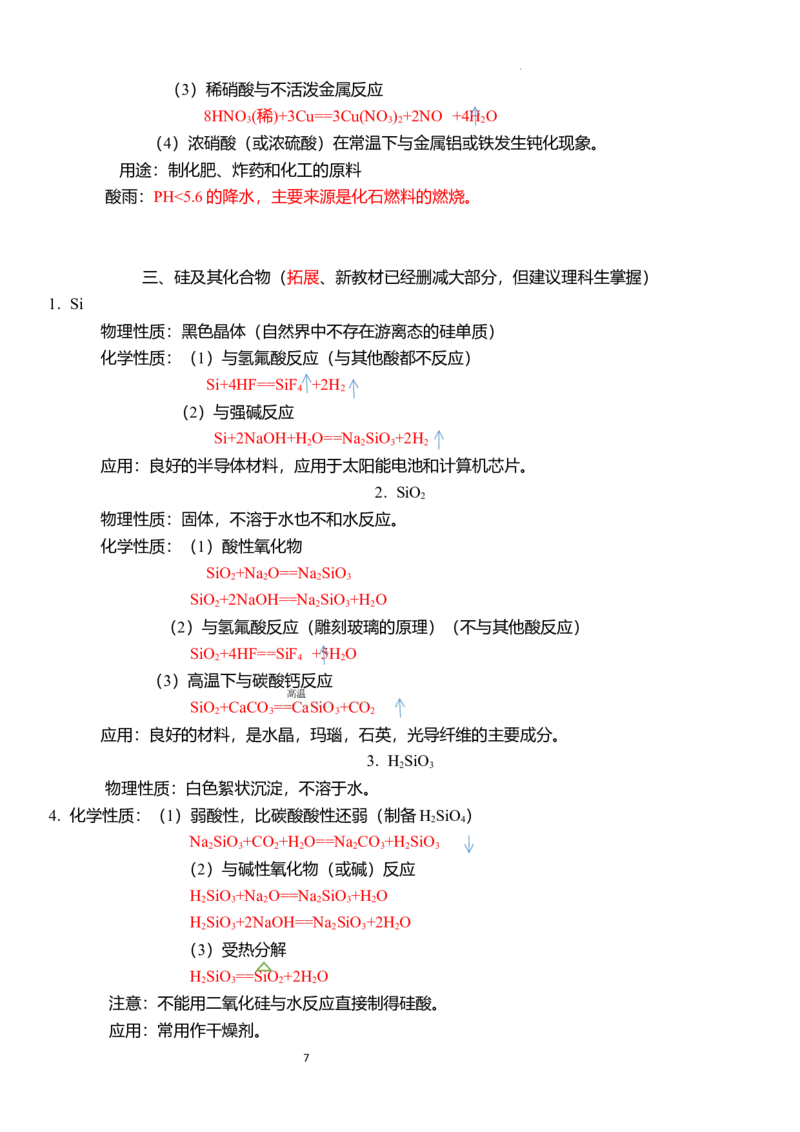 下学期高一化学人教版（2019）必修第二册必背知识点_E015高中全科试卷_化学试题_必修2_2.新版人教版高中化学试卷必修二_7.知识汇总