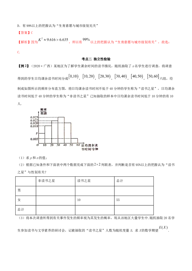 8.3分类变量与列联表（精讲）（解析版）_E015高中全科试卷_数学试题_选修3_02.同步练习_同步练习-举一反三（第三套）