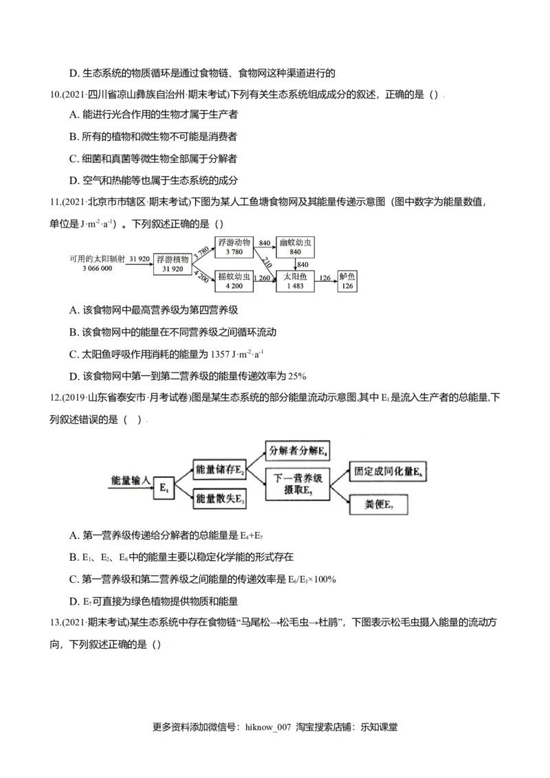第03章生态系统及其稳定性（B卷&middot;提升能力）高二生物同步单元AB卷（人教版2019选择性必修2）（原卷版）_E015高中全科试卷_生物试题_选修2_1.单元测试_1、单元测试