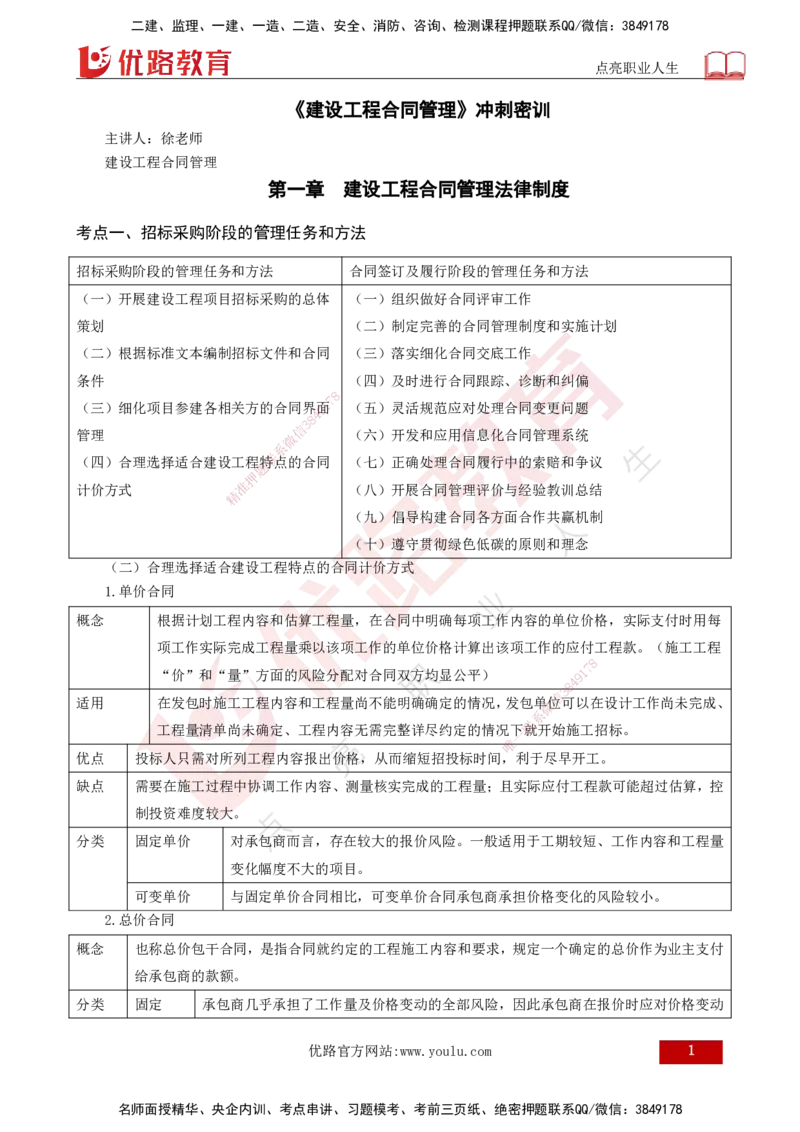 2025年监理《合同管理（第1-9章）》冲刺（打印版）_监理工程师_2025监理工程师_2025年监理工程师SVIP_2025年监理合同管理SVIP_04-冲刺串讲✿考点强化✿小灶集训_讲义