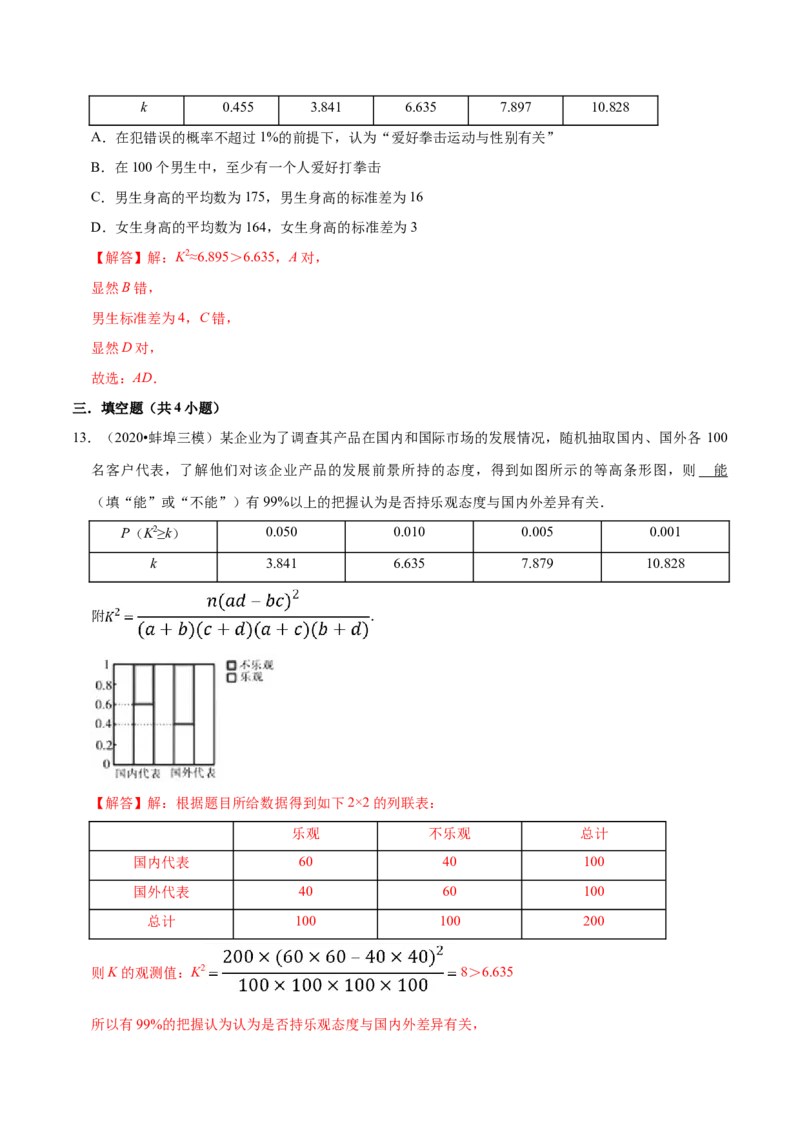 第08章成对数据的统计分析（B卷提高卷）（解析版）_E015高中全科试卷_数学试题_选修3_01.单元测试_单元测试AB卷（第二套）