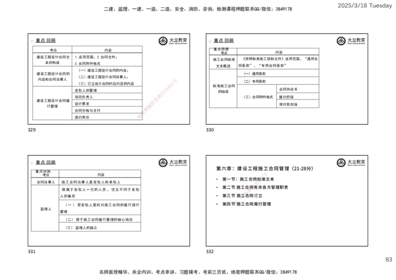 2025年监理合同精讲课件（一页四个）_监理工程师_2025监理工程师_2025年监理工程师SVIP_2025年监理合同管理SVIP_02-基础精讲✿高端面授✿深度强化_讲义