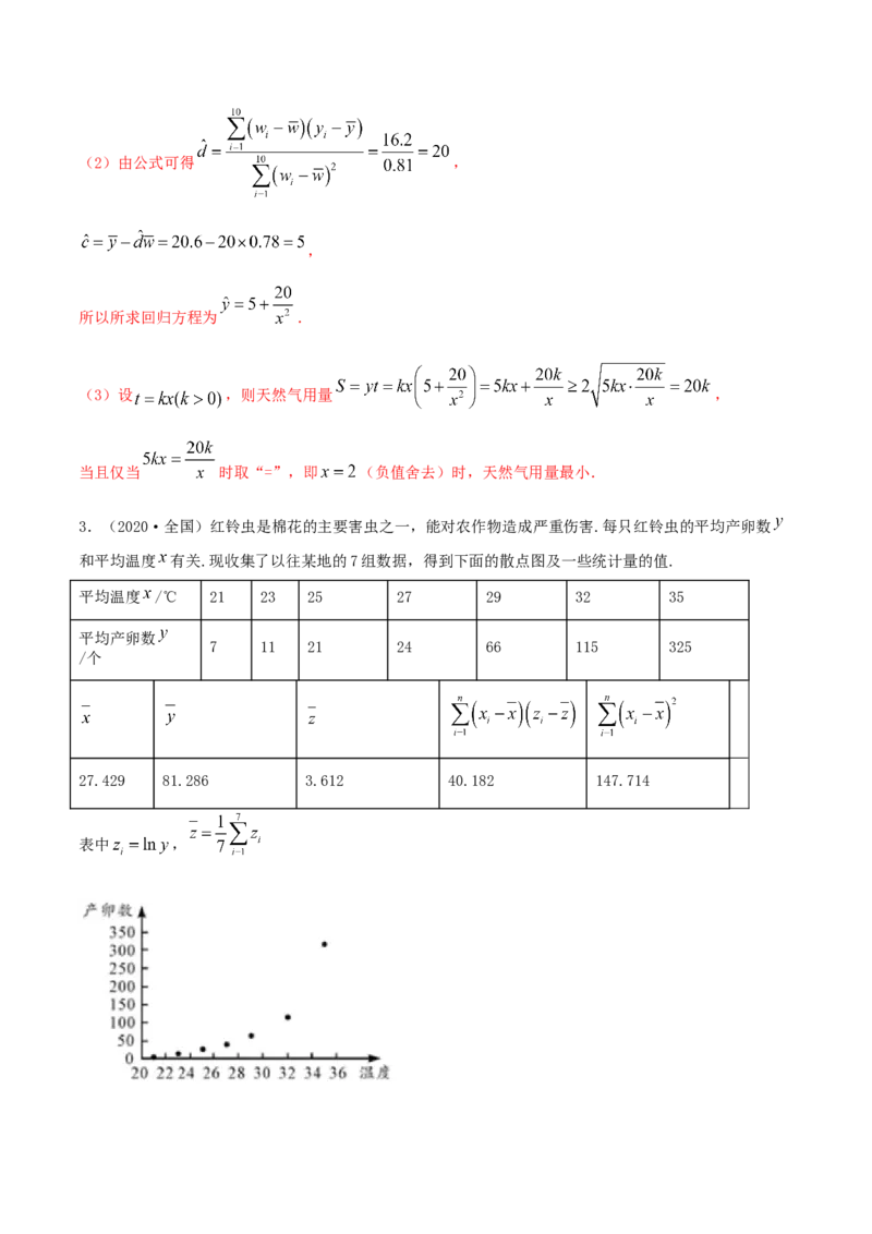 8.2一元线性回归模型及其应用（精练）（解析版）_E015高中全科试卷_数学试题_选修3_02.同步练习_同步练习（第二套）