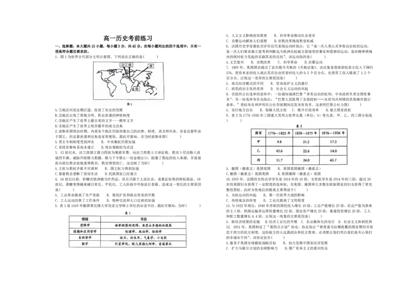 山东省菏泽第一中学2024-2025学年高一下学期考前练习（6月月考）历史PDF版含答案_2024-2025高一（7-7月题库）_2025年7月