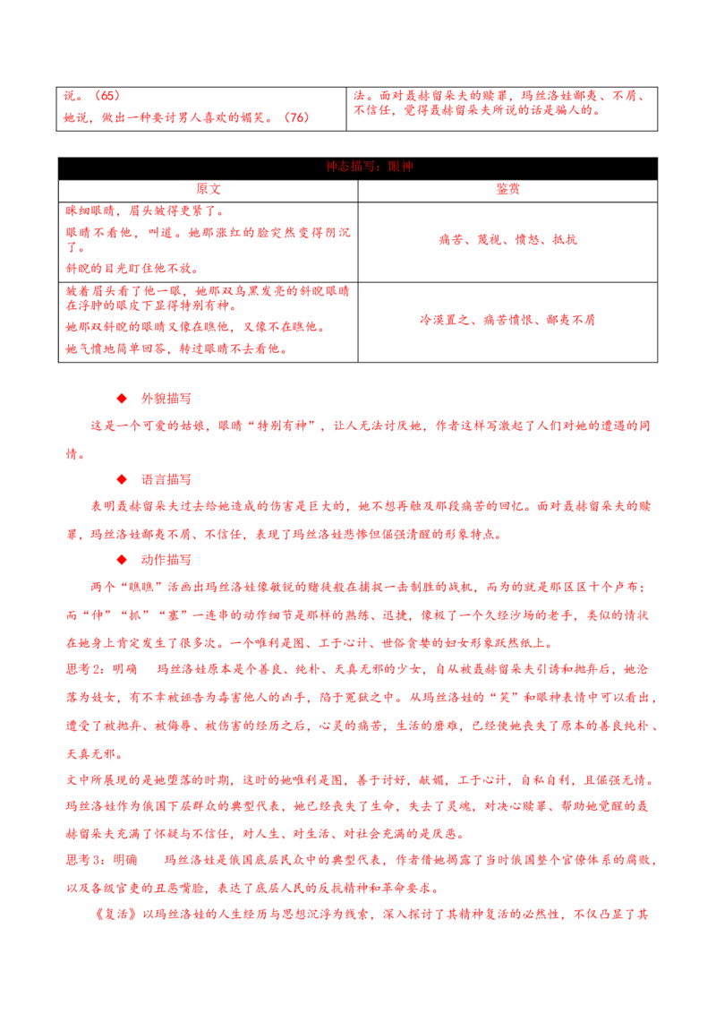 9《复活（节选）》（同步学案）-上好课2022-2023学年高二语文选择性必修上册同步备课系列（统编版）_new_E015高中全科试卷_语文试题_选修上_3.新版高中语文试卷选择性必修上册