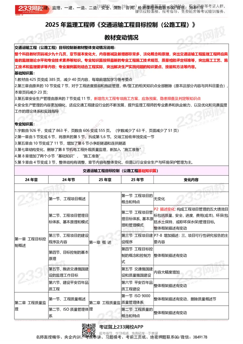 233-交通控制-25年教材变化对比_监理工程师_2025监理工程师_2025年监理工程师SVIP_2025年监理交通控制SVIP_01-精华文档✿电子教材✿历年真题_01-电子教材PDF