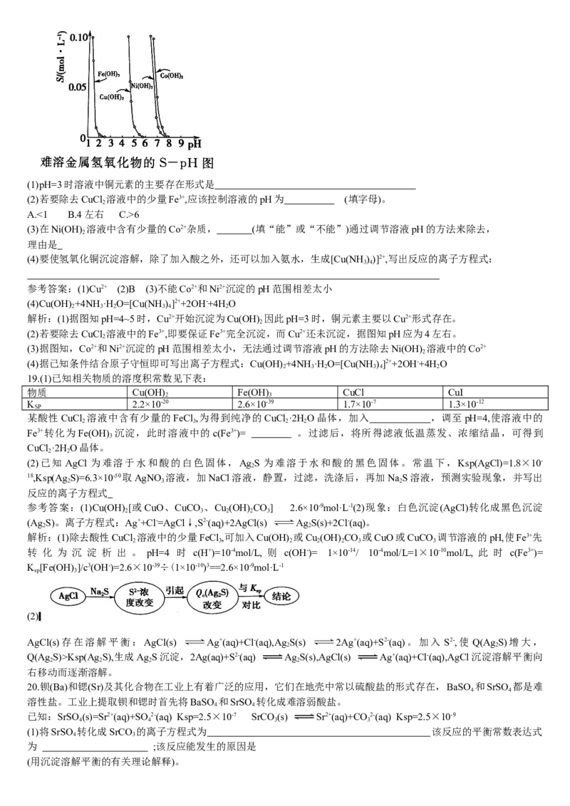3.4沉淀溶解平衡第二课时沉淀溶解平衡的应用基础练习新教材人教版（2019）高中化学选择性必修一_E015高中全科试卷_化学试题_选修1_3.新版人教版高中化学试卷选择性必修1