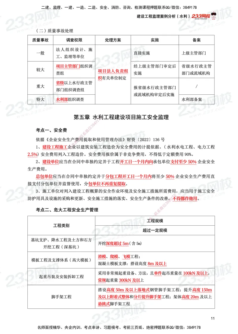233-水利案例-考前10页纸_监理工程师_2025监理工程师_2025年监理工程师SVIP_2025年监理水利案例SVIP_05-考前密训✿央企特训✿机构普押_11-水利案例《考前10页纸》233