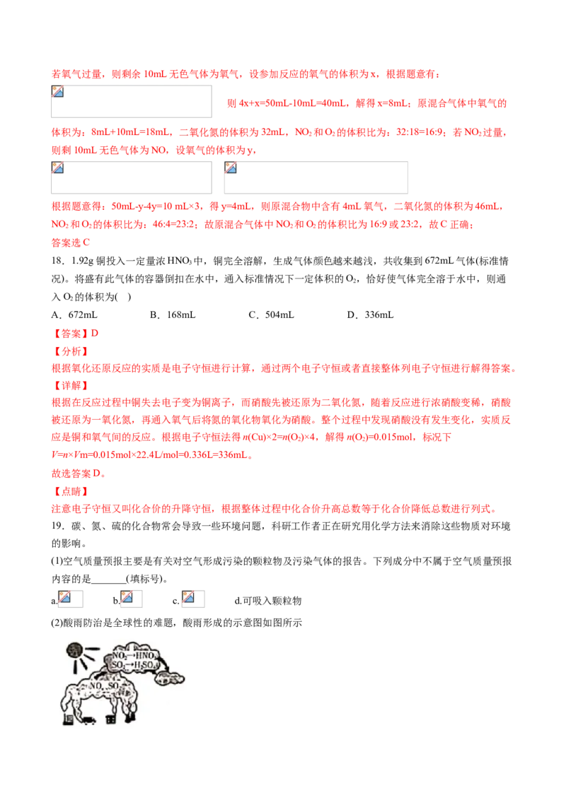专题02氮及其化合物专项训练-高一化学下学期期中专项复习（人教版2019必修第二册）（解析版）_E015高中全科试卷_化学试题_必修2_2.新版人教版高中化学试卷必修二_6.期中专项复习