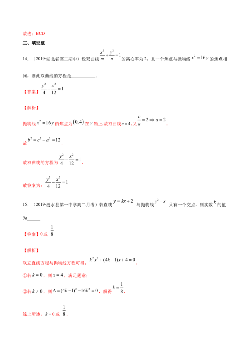 专题14圆锥曲线的综合问题（解析版）_E015高中全科试卷_数学试题_选修1_06.专项练习_专题14圆锥曲线的综合问题-高中数学新教材人教A版选择性必修配套提升训练