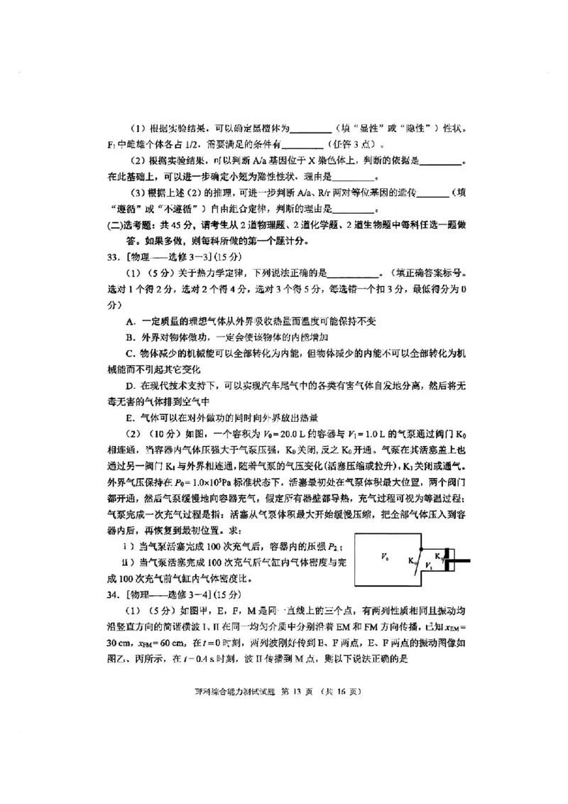 全国甲卷四川省大数据精准教学联盟2021级(2024届)高三年级第二次统一监测(大数据二统)(5.17-5.18)理科综合试题能力测试试题_2024年5月_01按日期_20号