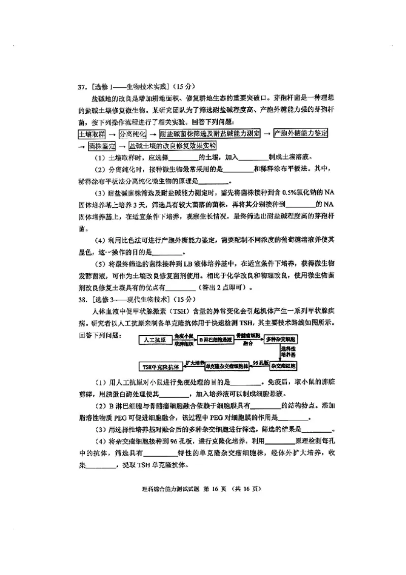 全国甲卷四川省大数据精准教学联盟2021级(2024届)高三年级第二次统一监测(大数据二统)(5.17-5.18)理科综合试题能力测试试题_2024年5月_01按日期_20号