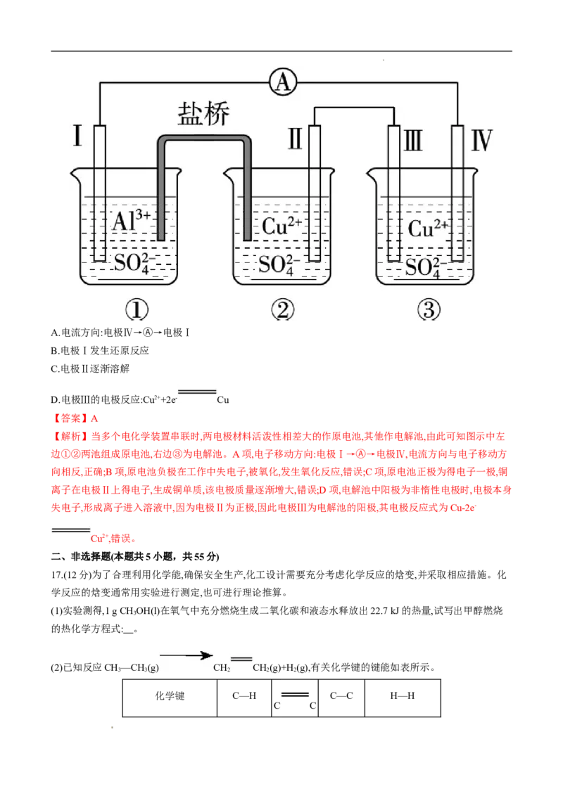 期末模拟测试卷（二）-冲刺期末高二化学期末单元复习测试（人教版2019选择性必修1）（解析版）_E015高中全科试卷_化学试题_选修1_3.新版人教版高中化学试卷选择性必修1_3.期末试卷