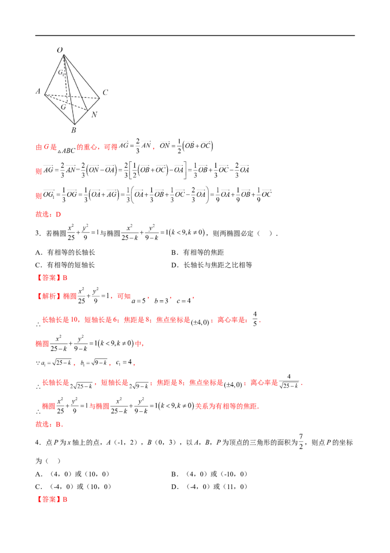 期中押题模拟卷02（测试范围：选择性必修第一册第一、二章+3.1椭圆）（解析版）_E015高中全科试卷_数学试题_选修1_03.期中测试
