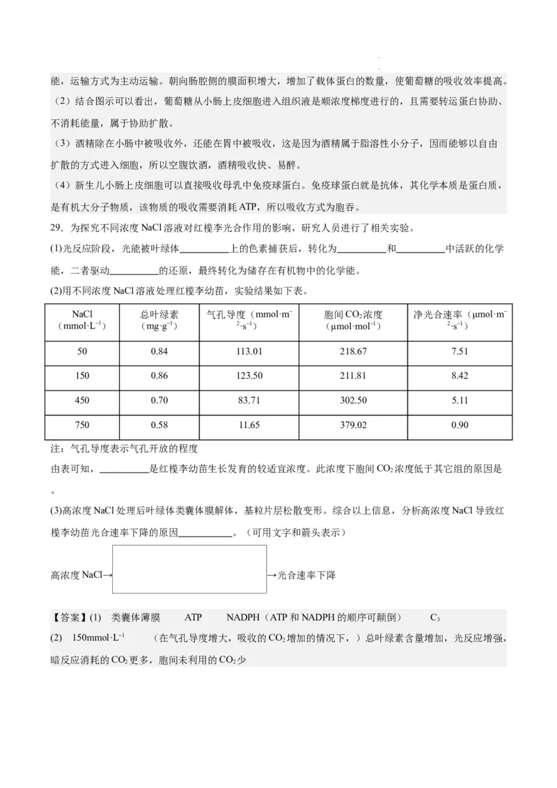 期末模拟卷01（全解全析）（人教版2019）_E015高中全科试卷_生物试题_必修1_4.期末试卷_高一生物期末模拟卷01（人教版2019）2023-2024学年高中生物上学期期末模拟考试