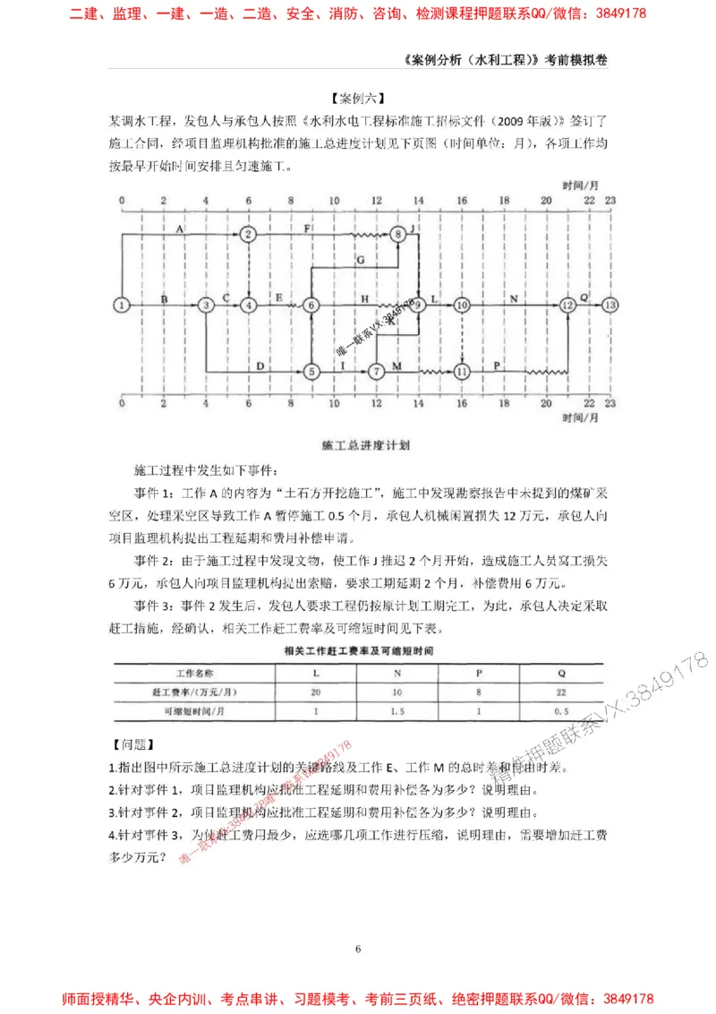 2025年监理工程师《建设工程监理案例分析（水利工程》考前模拟卷二_1_监理工程师_2025监理工程师_2025年监理工程师SVIP_2025年监理水利案例SVIP_05-水利案例《考前模拟AB卷》CSW