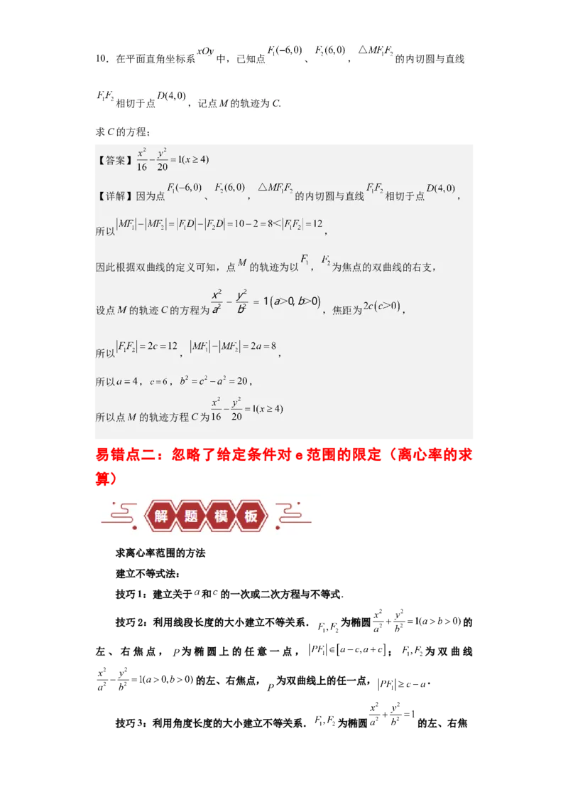 专题11圆锥曲线（4大易错点分析+解题模板+举一反三+易错题通关）-备战2024年高考数学考试易错题（新高考专用）（解析版）_2024年3月_02按日期_16号