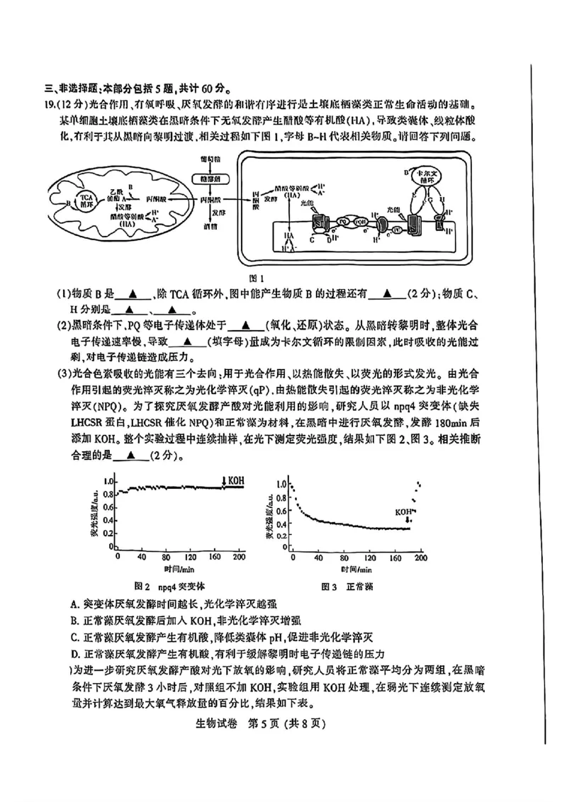 南通三模生物试题_2024年5月_01按日期_10号_2024届苏北七市高三第三次调研（南通三模）_2024届苏北七市高三第三次调研（南通三模）生物