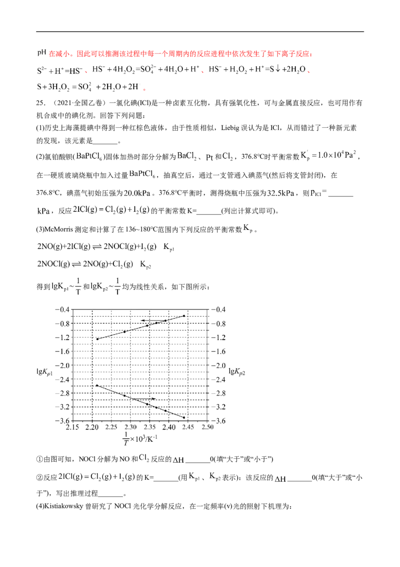专题15化学反应原理综合题-五年（2019-2023）高考化学真题分项汇编（全国通用）（解析版）_赠送：2008-2024全套高考真题_高考化学真题
