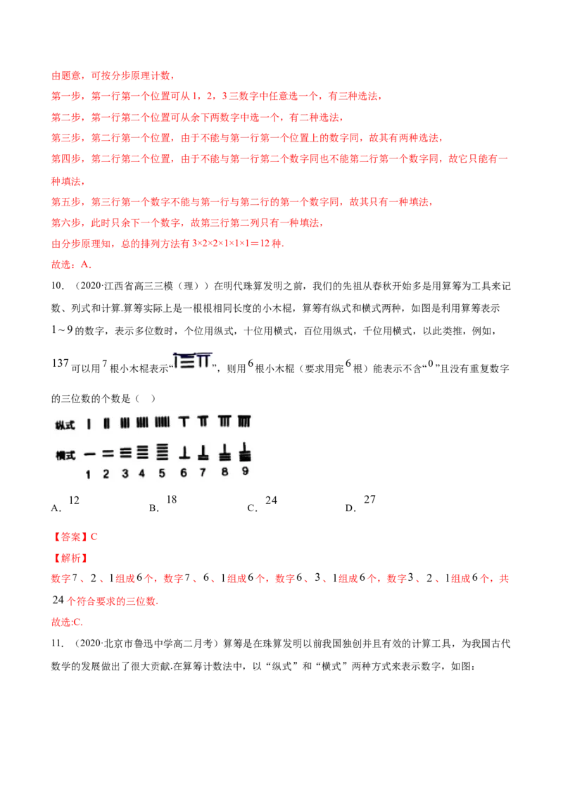 专题26分类加法计数原理与分步乘法计数原理（解析版）_E015高中全科试卷_数学试题_选修3_05.专项训练