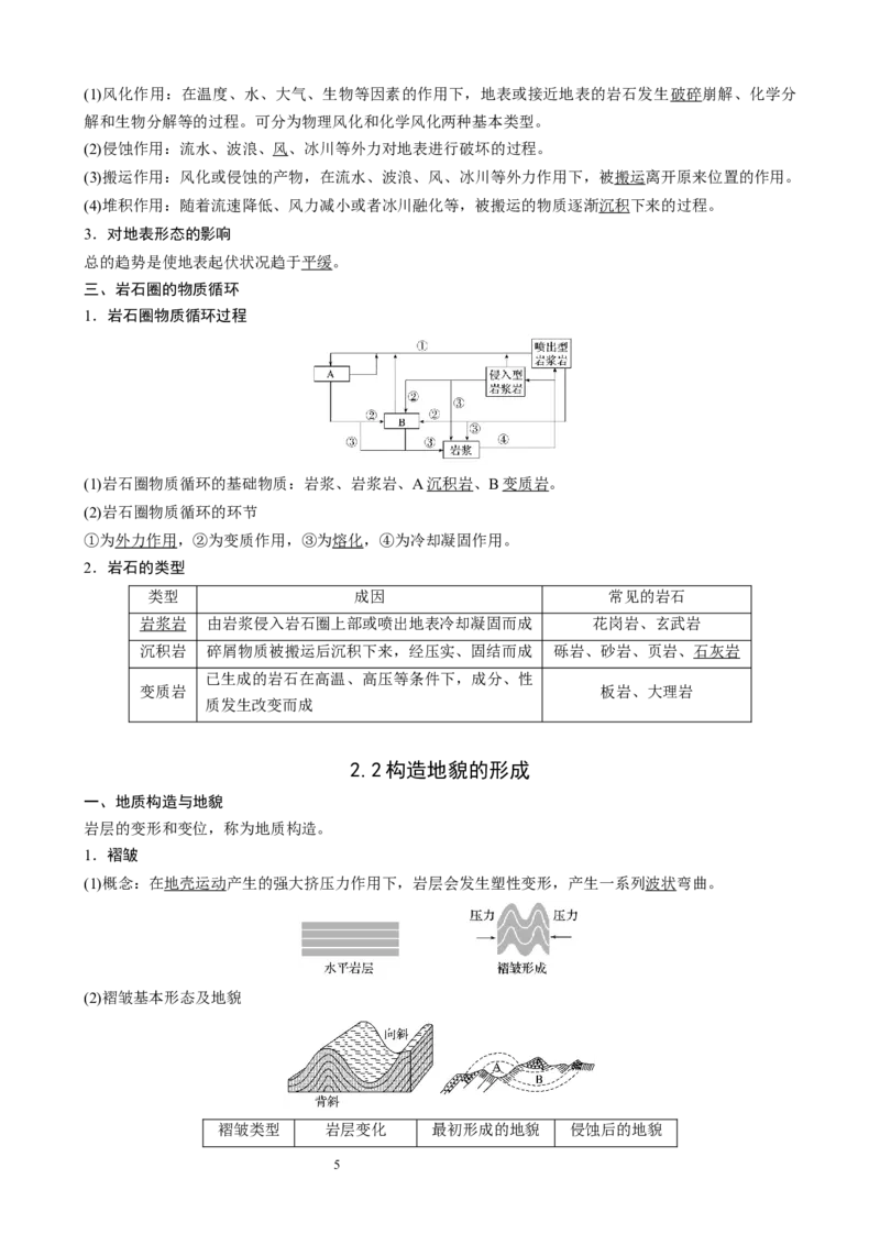 人教版（2019）高中地理选择性必修一知识点总结_E015高中全科试卷_地理试题_选修1_5.知识汇总