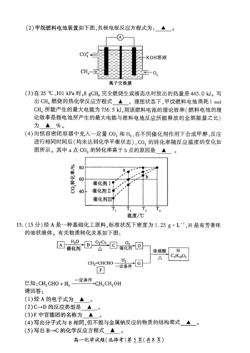 江苏省徐州市铜山区2024-2025学年高一下学期4月期中考试化学PDF版含答案_2024-2025高一（7-7月题库）_2025年05月试卷_0514江苏省徐州市铜山区2024-2025学年高一下学期4月期中考试