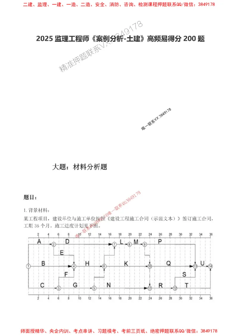 2025监理案例分析(土建)高频易得分200题_监理工程师_2025监理工程师_2025年监理工程师SVIP_2025年监理土建案例SVIP_01-精华文档✿电子教材✿历年真题