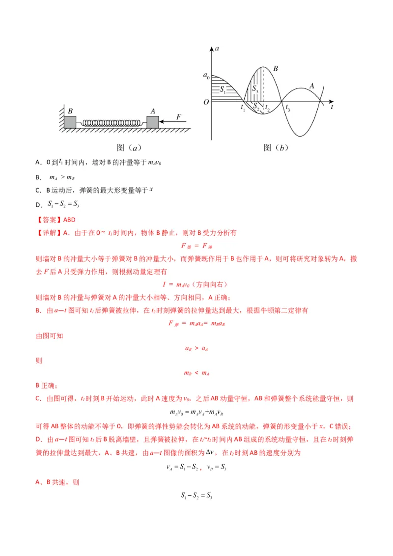 专题07动量（选择题）（解析版）_2024年4月_其他_240413学易金卷：三年（2021-2023）高考物理真题分项汇编（全国通用）