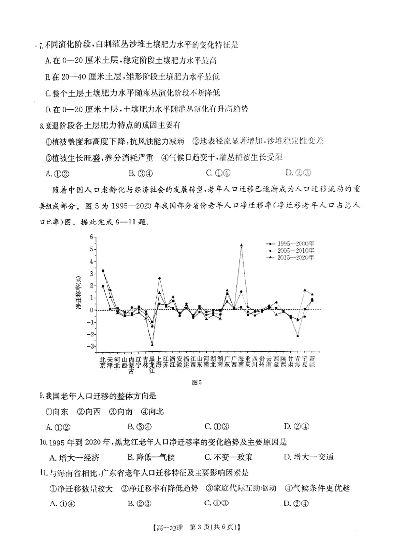 安徽省阜阳市2024-2025学年高一下学期7月期末地理试题_2024-2025高一（7-7月题库）_2025年7月_250705安徽省阜阳市2024-2025学年高一下学期7月期末考试