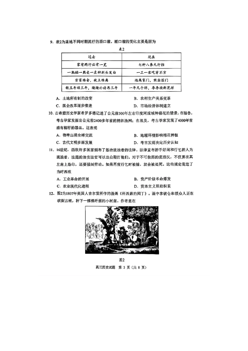 历史(1)_2024年5月_025月合集_2024届山东省淄博市高三下学期阶段性诊断（二模）