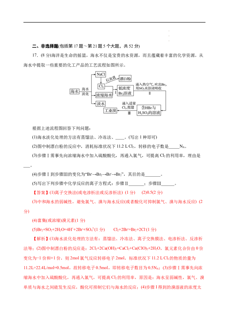 模拟卷04-高一化学下学期高频考题期末测试卷（人教2019必修第二册）（解析版）_E015高中全科试卷_化学试题_必修2_2.新版人教版高中化学试卷必修二_4.期末试卷