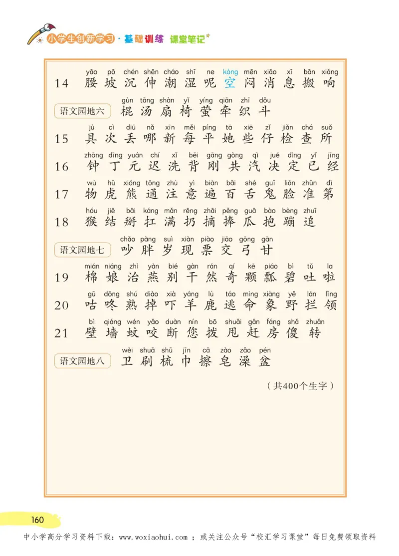 23年新版一年级下册语文小学生创新学习课堂笔记_小学1-6年级全部试卷_语文_一年级_3-6-2、小学一年级语文下册_3-6-2-1、复习、知识点、归纳汇总_通用