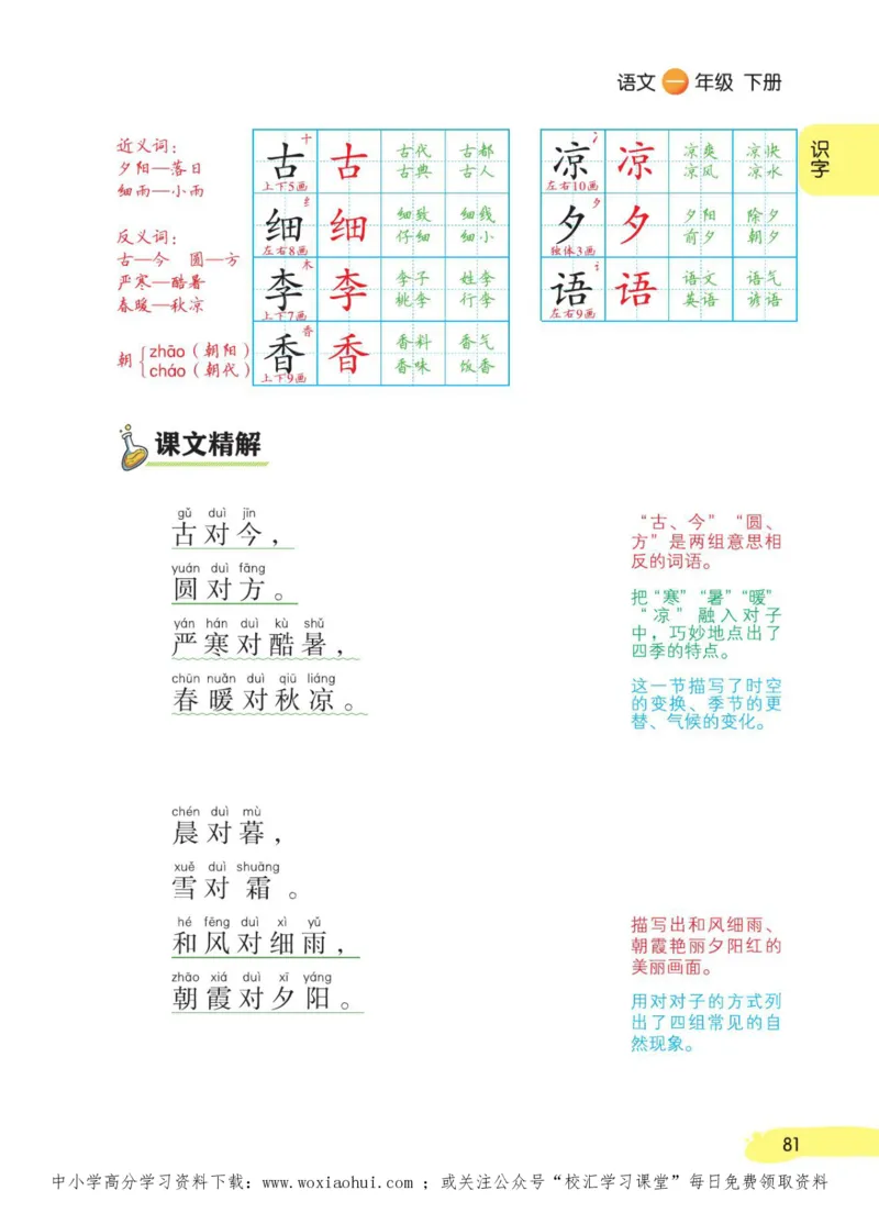 23年新版一年级下册语文小学生创新学习课堂笔记_小学1-6年级全部试卷_语文_一年级_3-6-2、小学一年级语文下册_3-6-2-1、复习、知识点、归纳汇总_通用