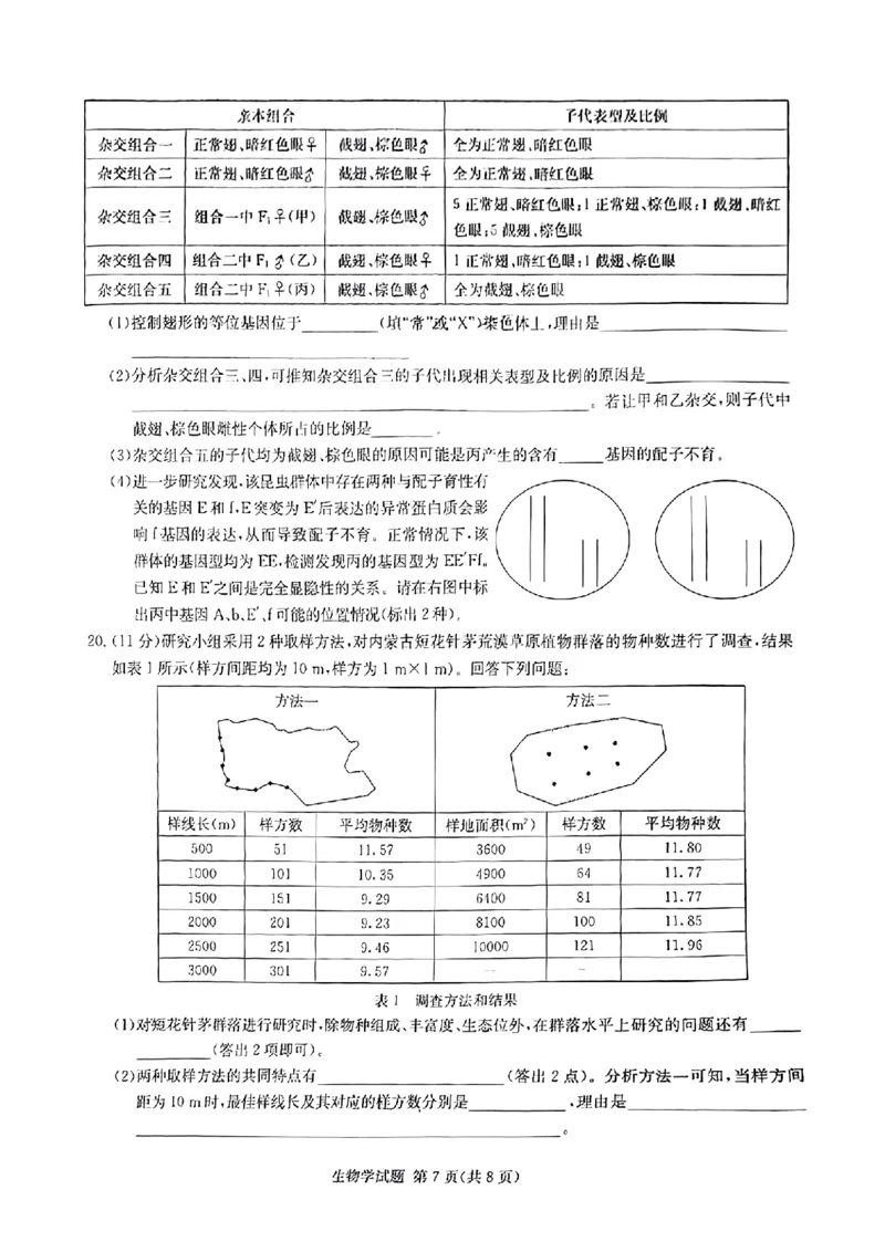 佩佩教育2024年普通高中学业水平选择性考试湖南3月高三联考卷生物(1)_2024年3月_013月合集_2024届湖南&bull;省佩佩教育高三3月联考卷