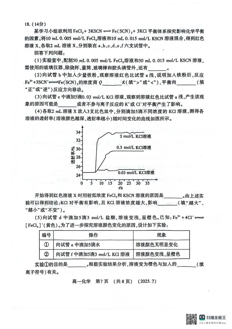 化学试卷-洛阳市2024-2025高一下期末_2024-2025高一（7-7月题库）_2025年7月_250712河南洛阳市2024-2025高一下期末