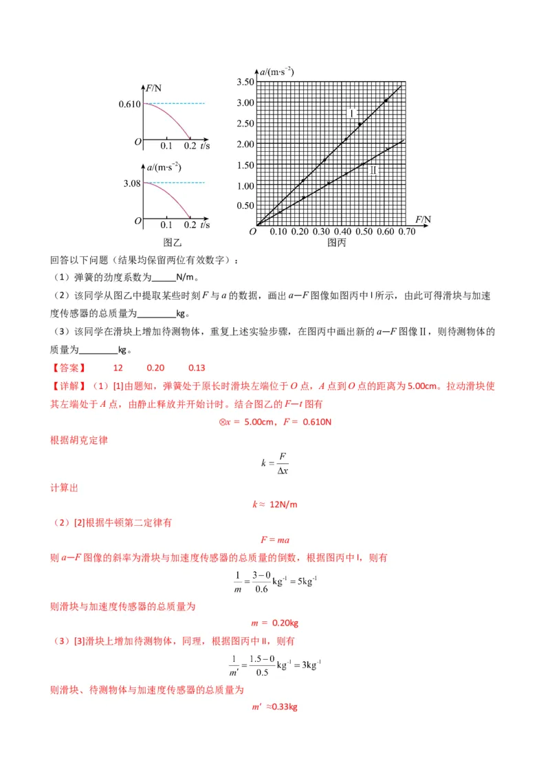 专题19力学实验学易金卷：三年（2021-2023）高考物理真题分项汇编（全国通用）（解析版）_2024年4月_其他_240413学易金卷：三年（2021-2023）高考物理真题分项汇编（全国通用）