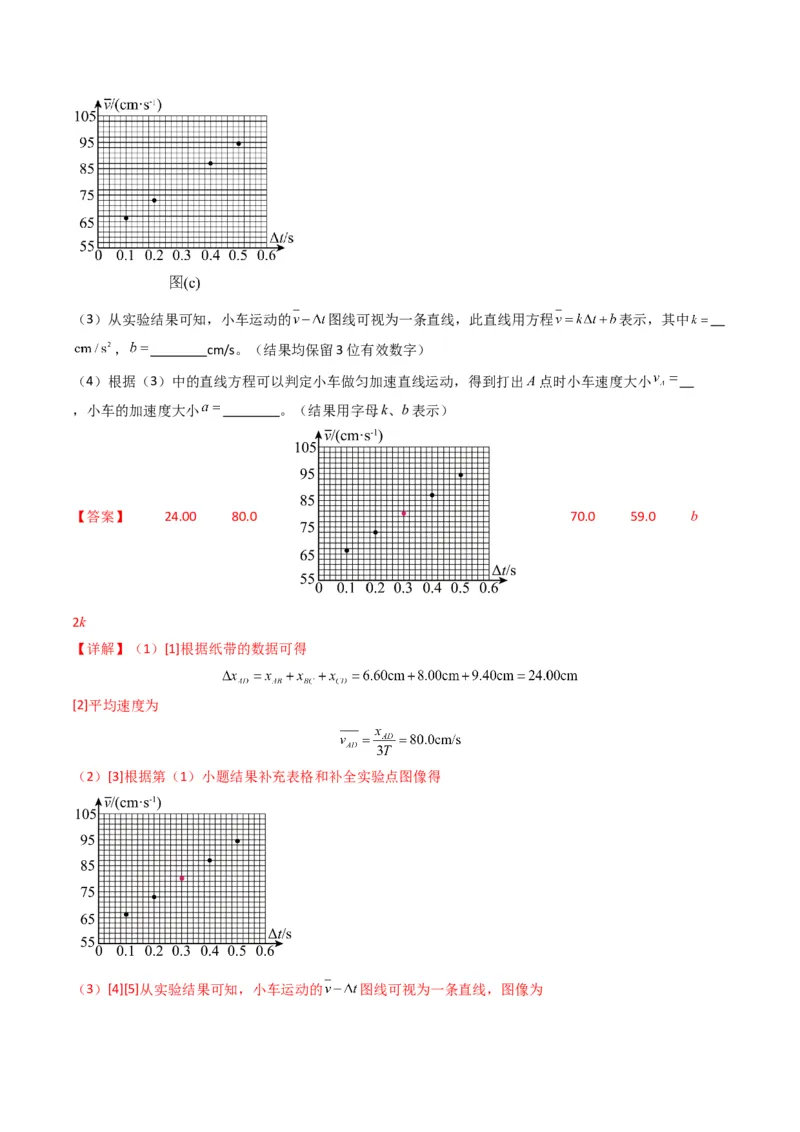 专题19力学实验学易金卷：三年（2021-2023）高考物理真题分项汇编（全国通用）（解析版）_2024年4月_其他_240413学易金卷：三年（2021-2023）高考物理真题分项汇编（全国通用）
