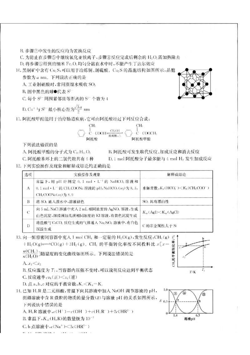化学_2024年5月_01按日期_6号_2024届江西省重点中学盟校高三下学期二模_2024届江西省重点中学盟校高三下学期第二次联考化学试题