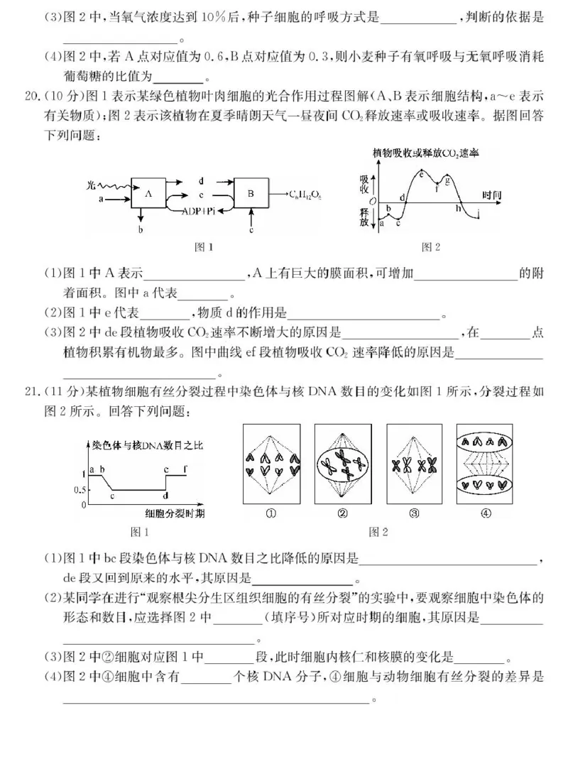 山西省2024-2025学年高一上学期1月期末质量检测生物试卷（扫描版含部分解析）_2024-2025高一（7-7月题库）_2025年02月试卷_0207山西省2024-2025学年高一上学期1月期末质量检测