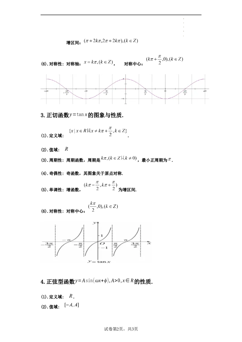 专题5.4三角函数图像与性质（原卷版）_E015高中全科试卷_数学试题_必修1_05.复习精选精练2023年
