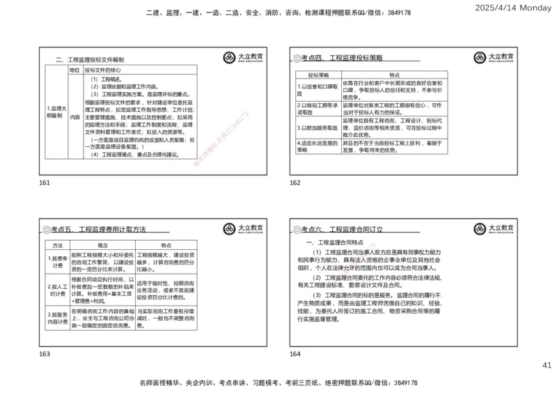 2025年监理《监理概论》冲刺（一页四个）_监理工程师_2025监理工程师_2025年监理工程师SVIP_2025年监理概论法规SVIP_04-冲刺串讲✿考点强化✿小灶集训