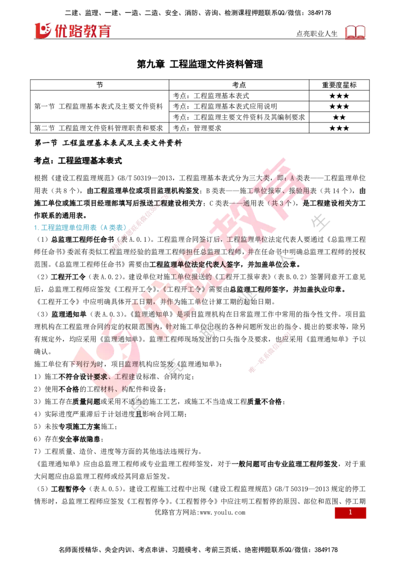 2026年监理《监理概论》精讲第9章打印版_监理工程师_2026年监理工程师SVIP_2026年监理概论法规SVIP_02-基础精讲✿高端面授✿深度强化_09.第九章工程监理文件资料管理