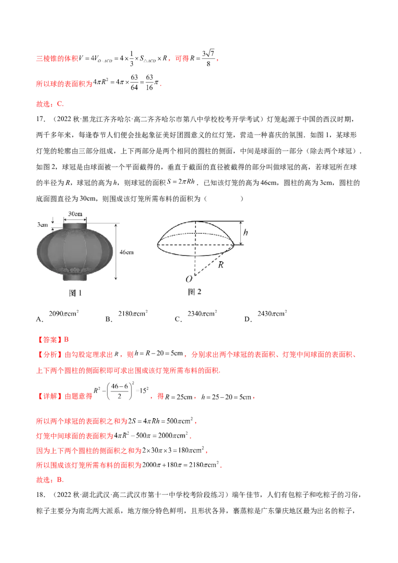 专题11立体几何专题（数学文化）（解析版）(1)_2024年4月_01按日期_6号_2024届新结构高考数学合集_新高考数学创新题型微专题（数学文化、新定义）