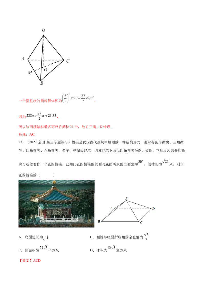 专题11立体几何专题（数学文化）（解析版）(1)_2024年4月_01按日期_6号_2024届新结构高考数学合集_新高考数学创新题型微专题（数学文化、新定义）