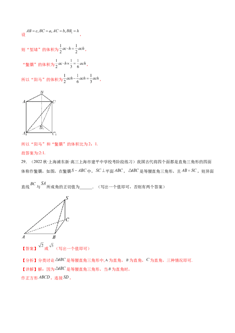 专题11立体几何专题（数学文化）（解析版）(1)_2024年4月_01按日期_6号_2024届新结构高考数学合集_新高考数学创新题型微专题（数学文化、新定义）