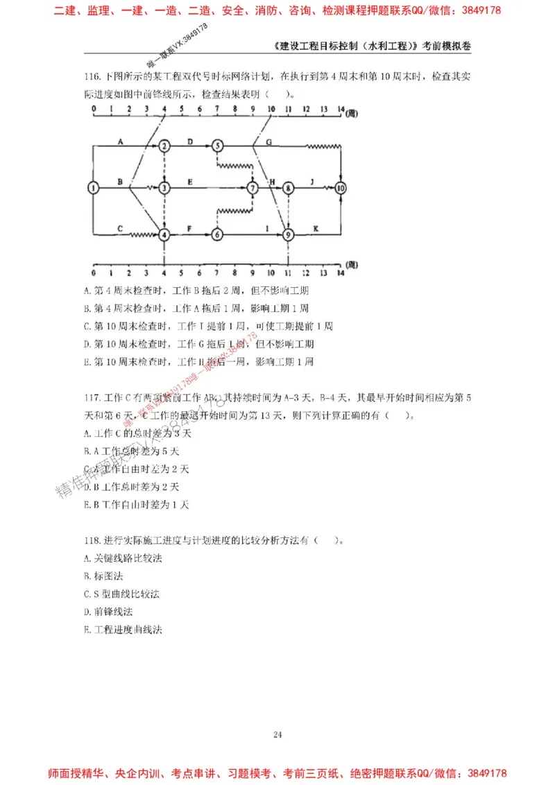 2025年监理工程师《建设工程目标控制（水利工程）》考前模拟卷一_监理工程师_2025监理工程师_2025年监理工程师SVIP_2025年监理水利控制SVIP_05-考前密训✿央企特训✿机构普押