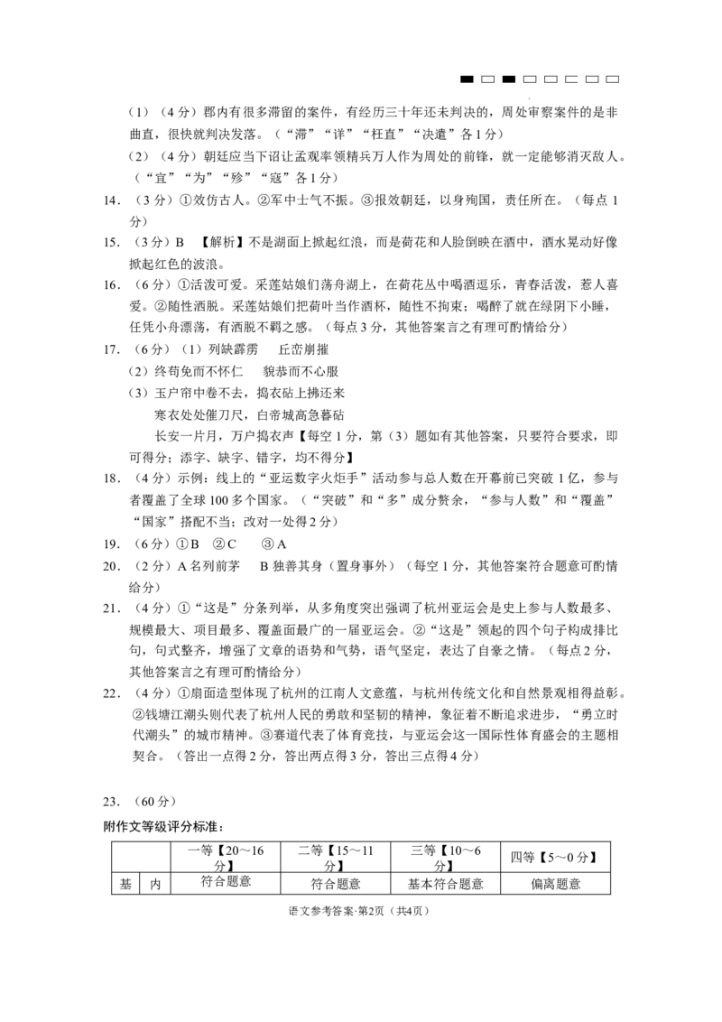 云南师大附中2024届高考适应性月考卷（七）语文（云南版）-答案_2024年2月_01每日更新_21号_2024届云南省昆明市云南师范大学附属中学高三下学期月考（七）